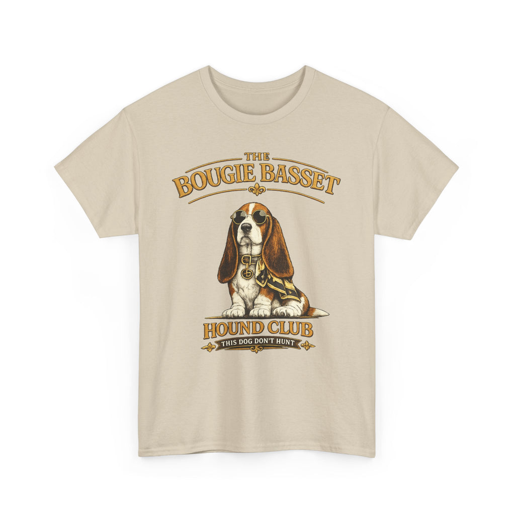 Basset Hound Club T-Shirt – Cute Vintage Basset Hound Graphic Tee " The Bougie Bassett hound Club"