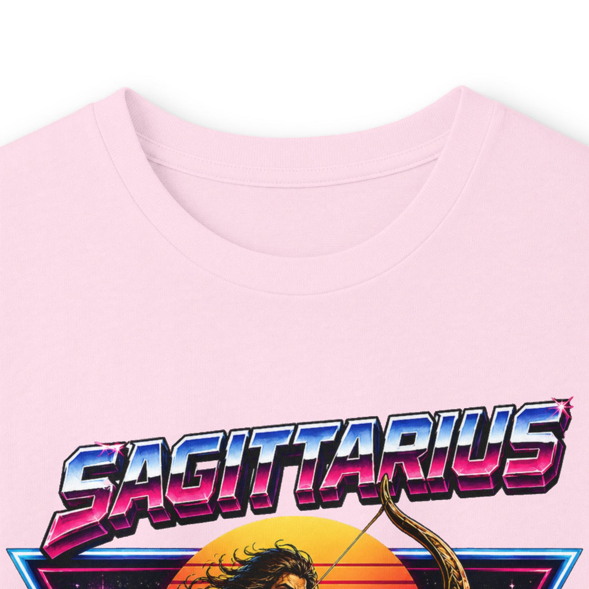 Retro Synthwave Centaur Long Sleeve Zodiac Tee