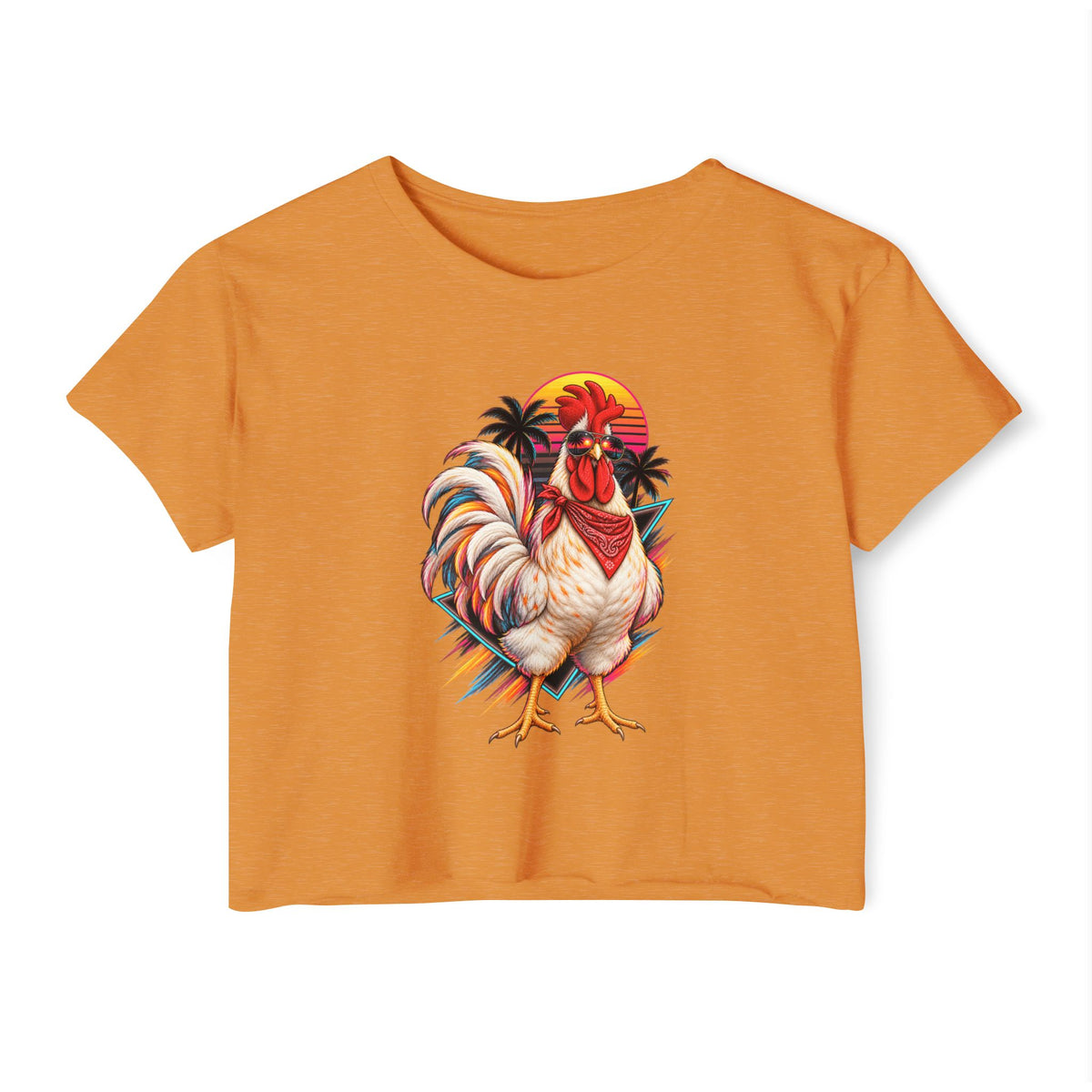 Rooster Sunset Crop Top — Women's Festival Tank Top