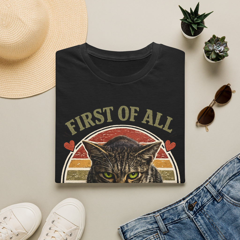 Cat T‑Shirt — “First of All I’m a Delight” Vintage Cat Graphic Tee