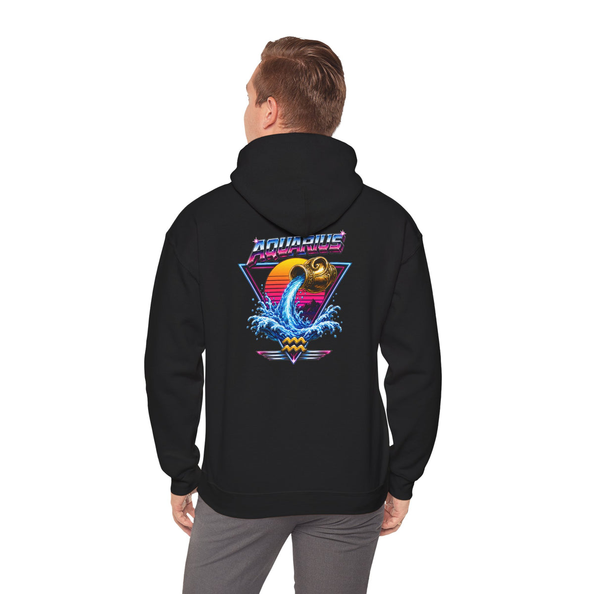 Retro Sunset Aquarius Hoodie —  Graphic Sweatshirt