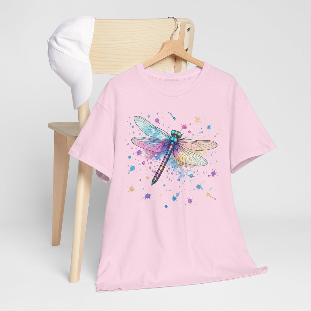 Dragonfly Watercolor T-Shirt — Pastel Splatter Nature Tee