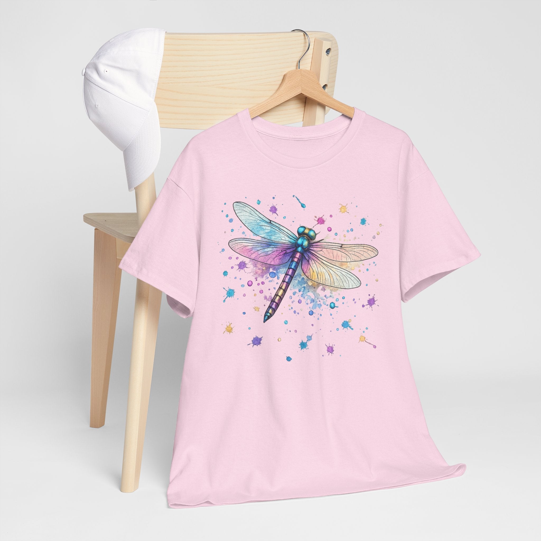 Dragonfly Watercolor T-Shirt — Pastel Splatter Nature Tee