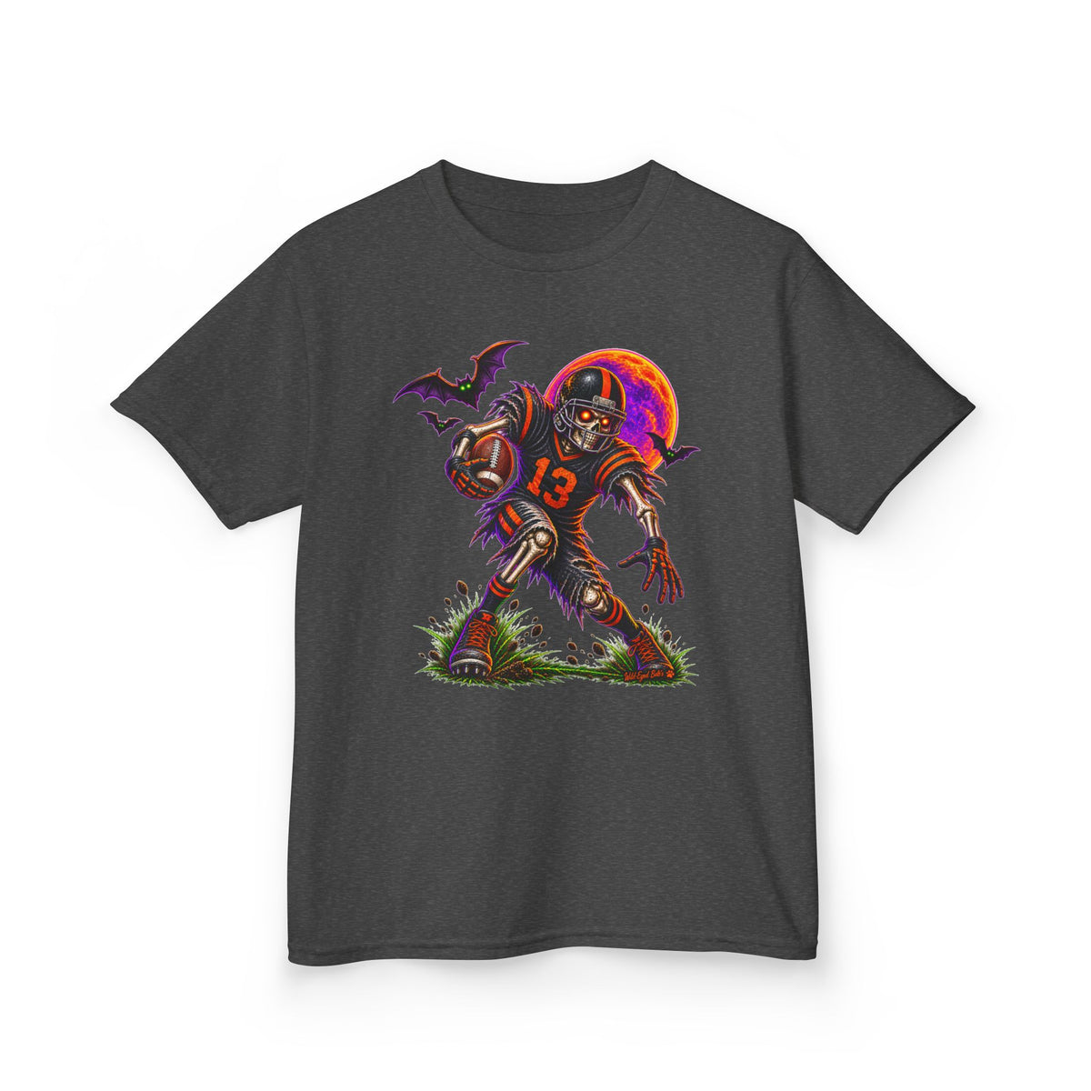 Kids Football Zombie Tee — Spooky Player #13 Halloween Shirt