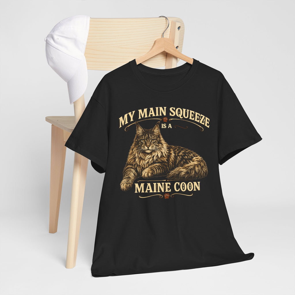 Maine Coon Cat T-Shirt — "My Main Squeeze" Vintage Cat Lover Tee