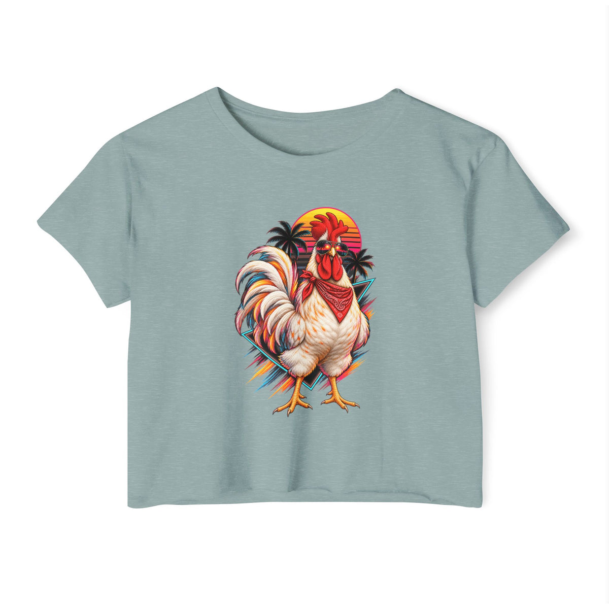 Rooster Sunset Crop Top — Women's Festival Tank Top