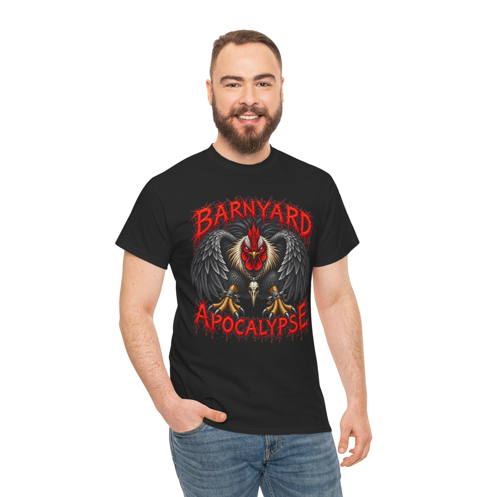 Barnyard Apocalypse Graphic Tee — Dark Rooster Horror Farm Shirt
