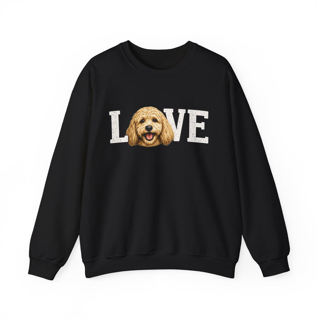 Love Goldendoodle Crewneck Sweatshirt — Cute Goldendoodle Face Pullover for Dog Lovers