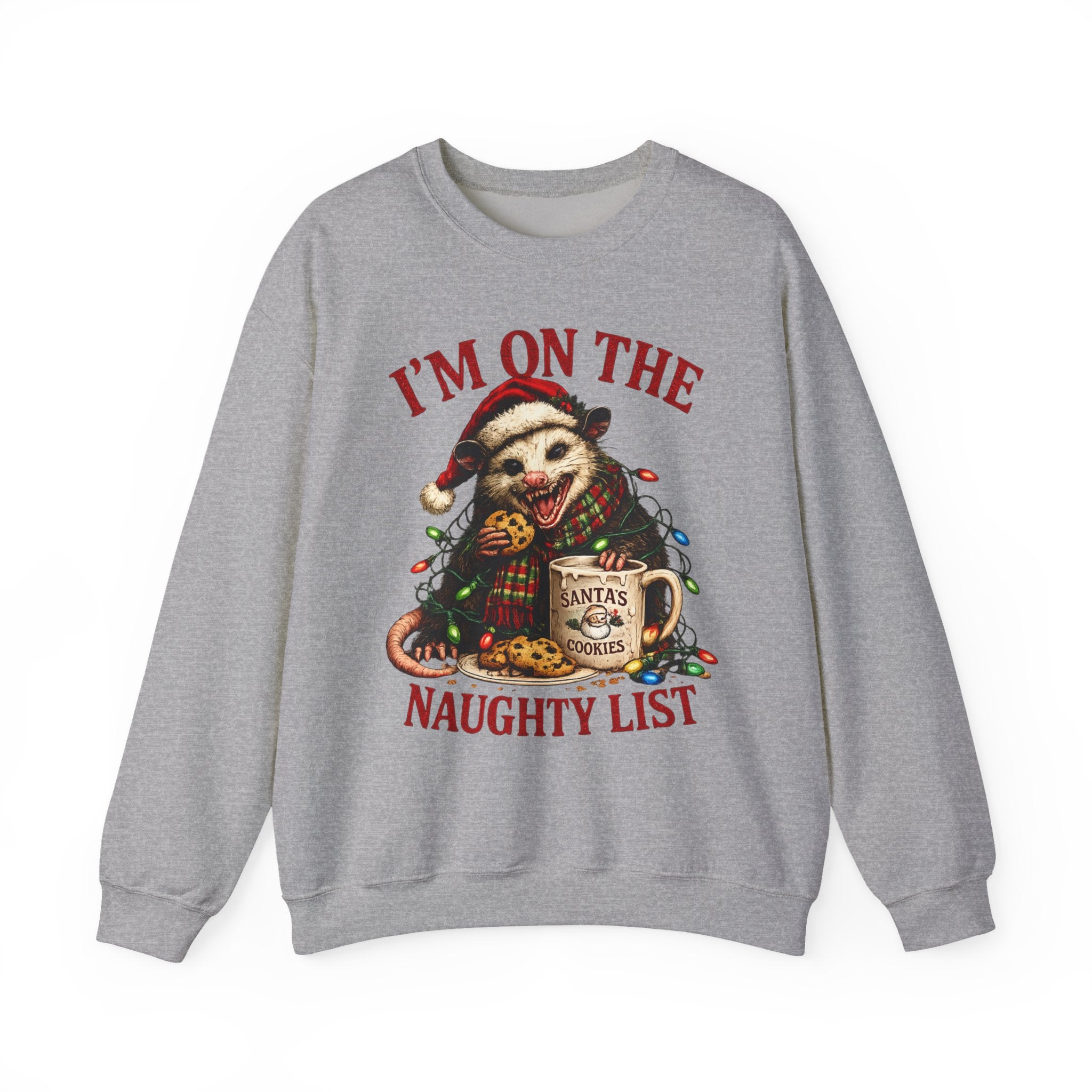 Sweatshirt - "I'm On The Naughty List" possum Christmas Crewneck