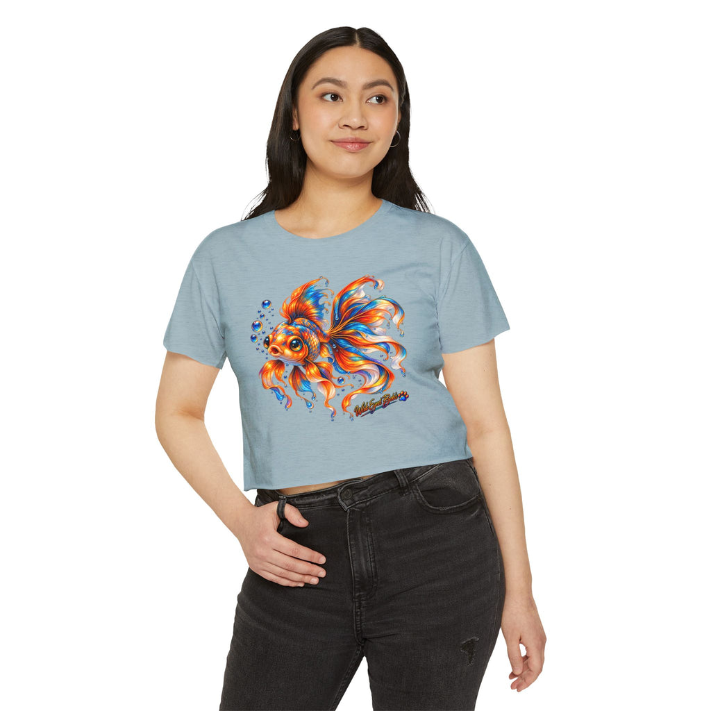 Goldfish Festival Crop Top – Colorful Aquatic Art Women's Crop Tee
