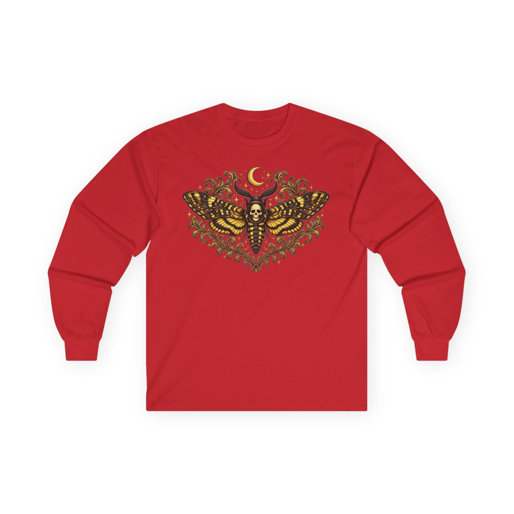 Moon Death Moth Skull Long Sleeve Tee
