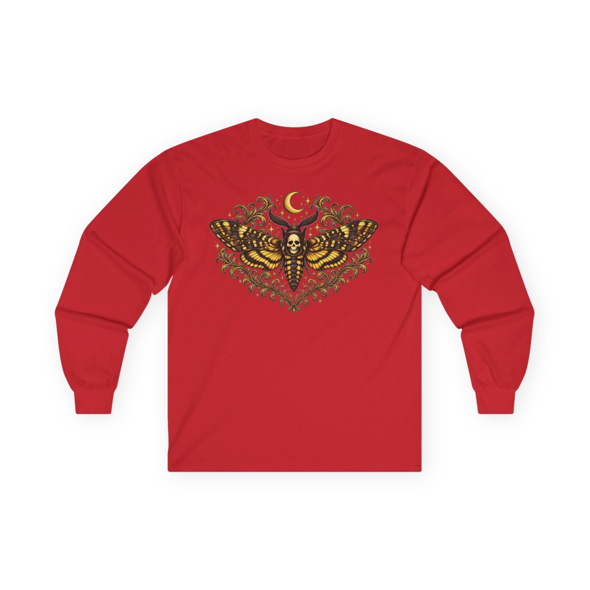Moon Death Moth Skull Long Sleeve Tee