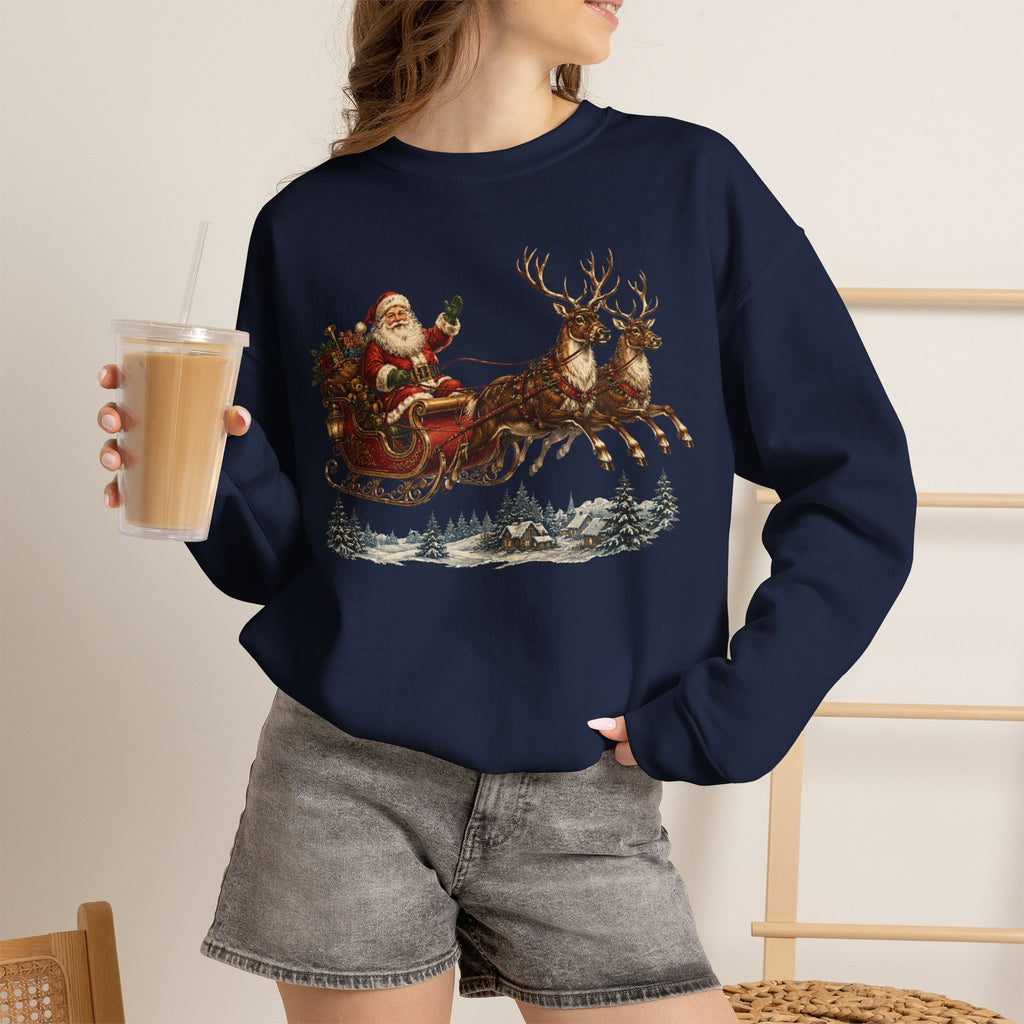 Vintage Santa Sleigh Crewneck Sweatshirt
