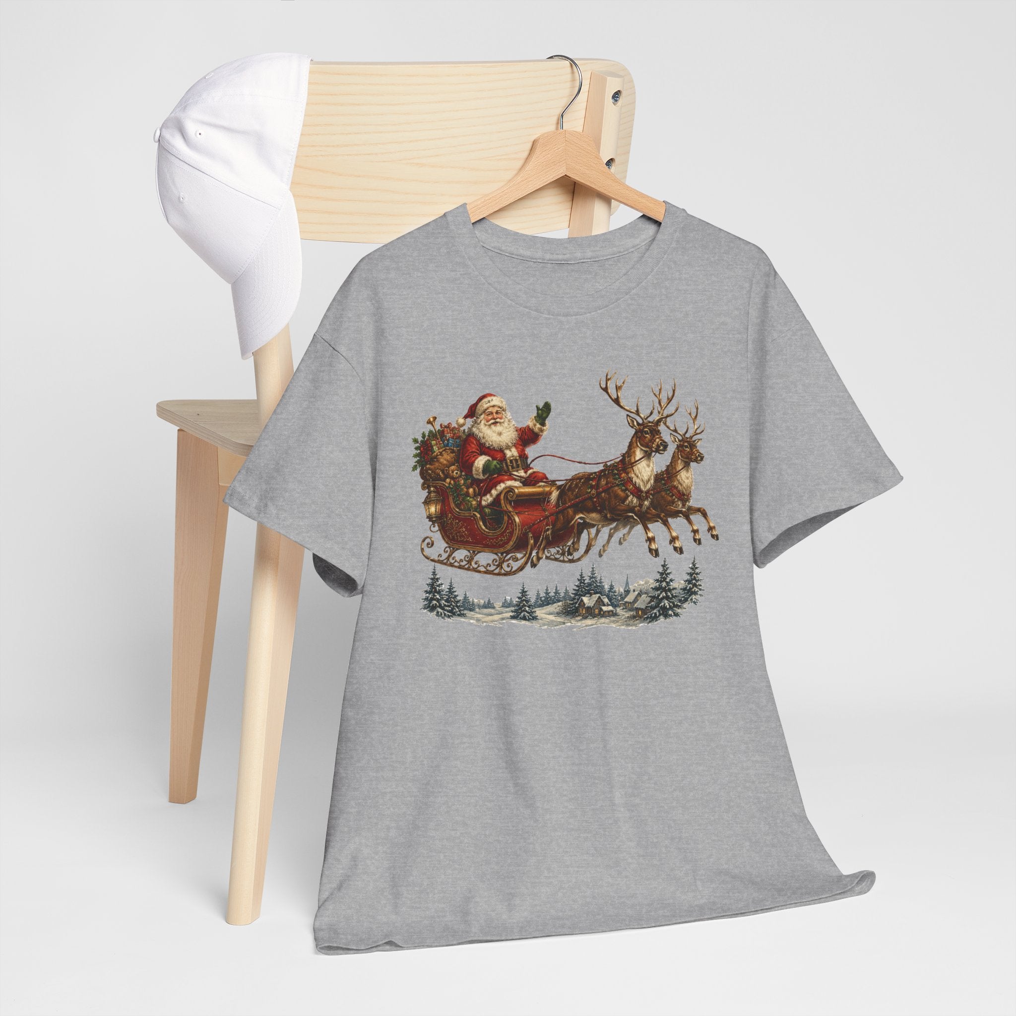 Santa Sleigh Christmas Tee — Vintage Holiday T-Shirt