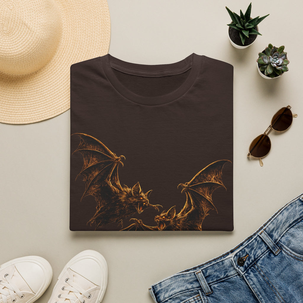 Bat Silhouette T-Shirt — Gothic Halloween Black Tee