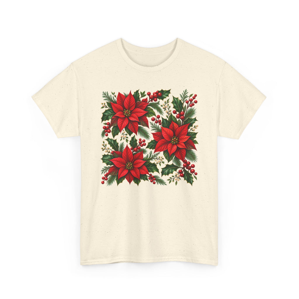 Poinsettia Square Floral Christmas Tee