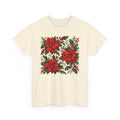Poinsettia Square Floral Christmas Tee