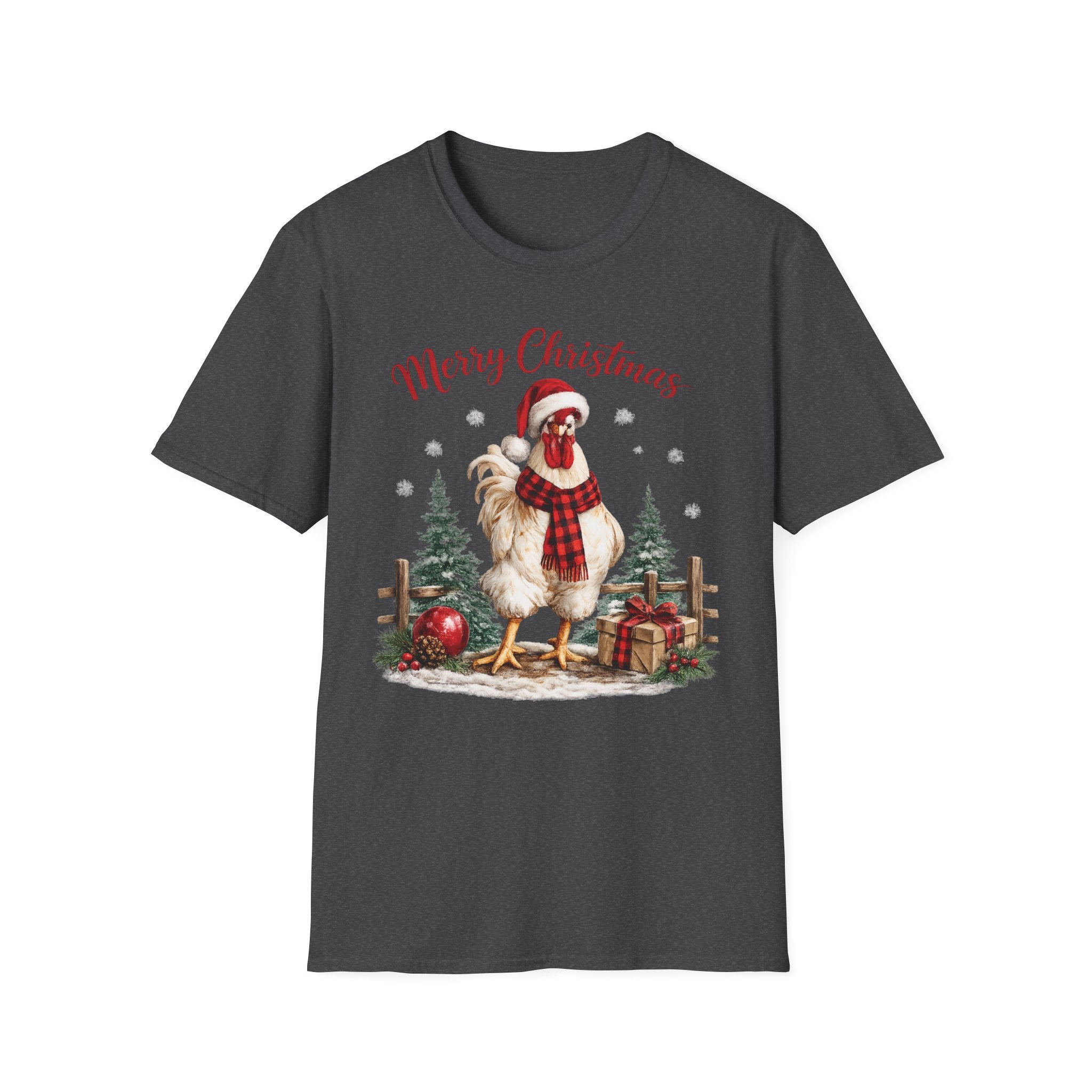 Christmas Rooster T-Shirt — Merry Christmas Farmhouse Holiday Tee