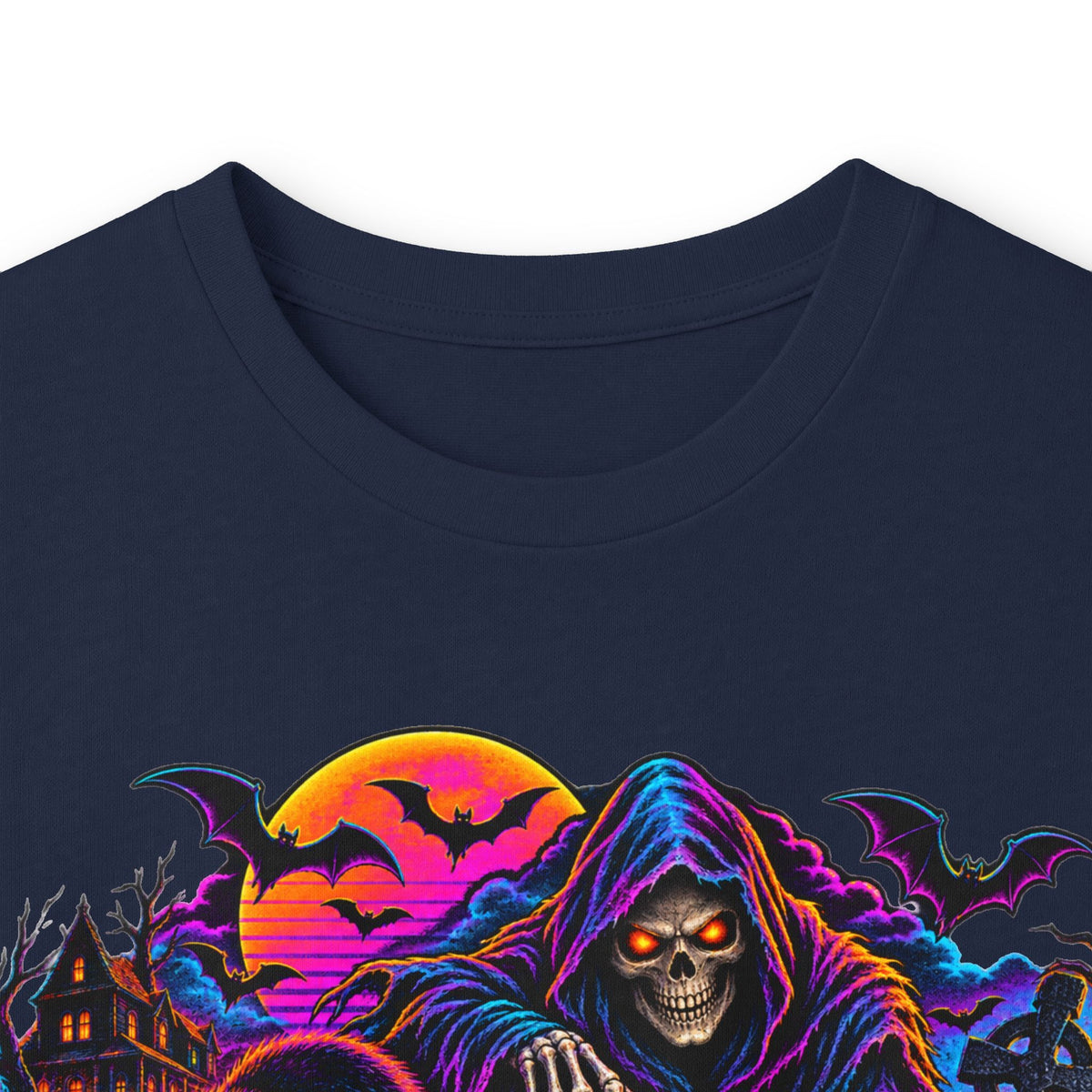 Halloween Grim Reaper Pumpkin retro Long Sleeve Tee