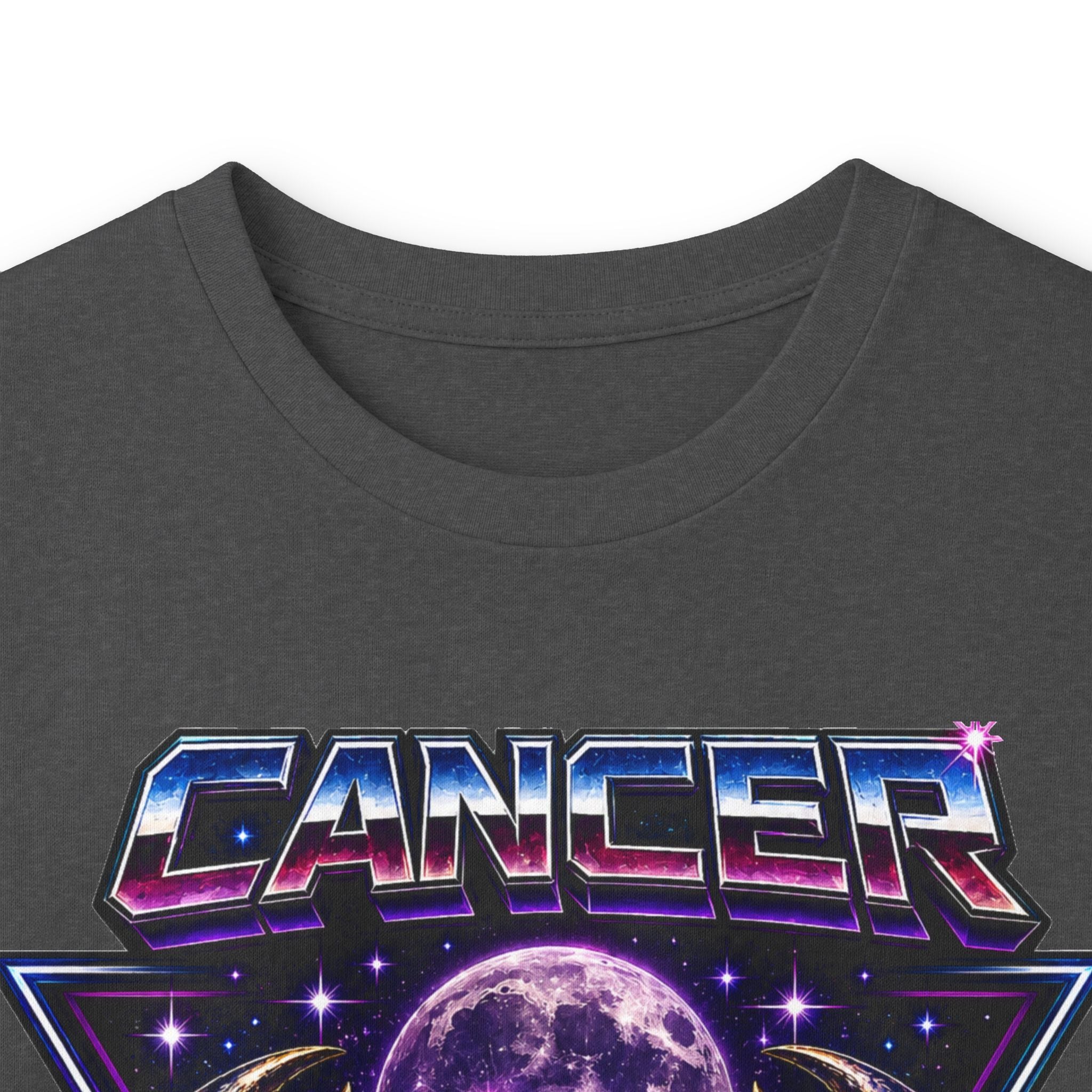 Cosmic Cancer Zodiac Crab Long Sleeve Tee — Retro Space Graphic "Cancer" Zodiac Shirt