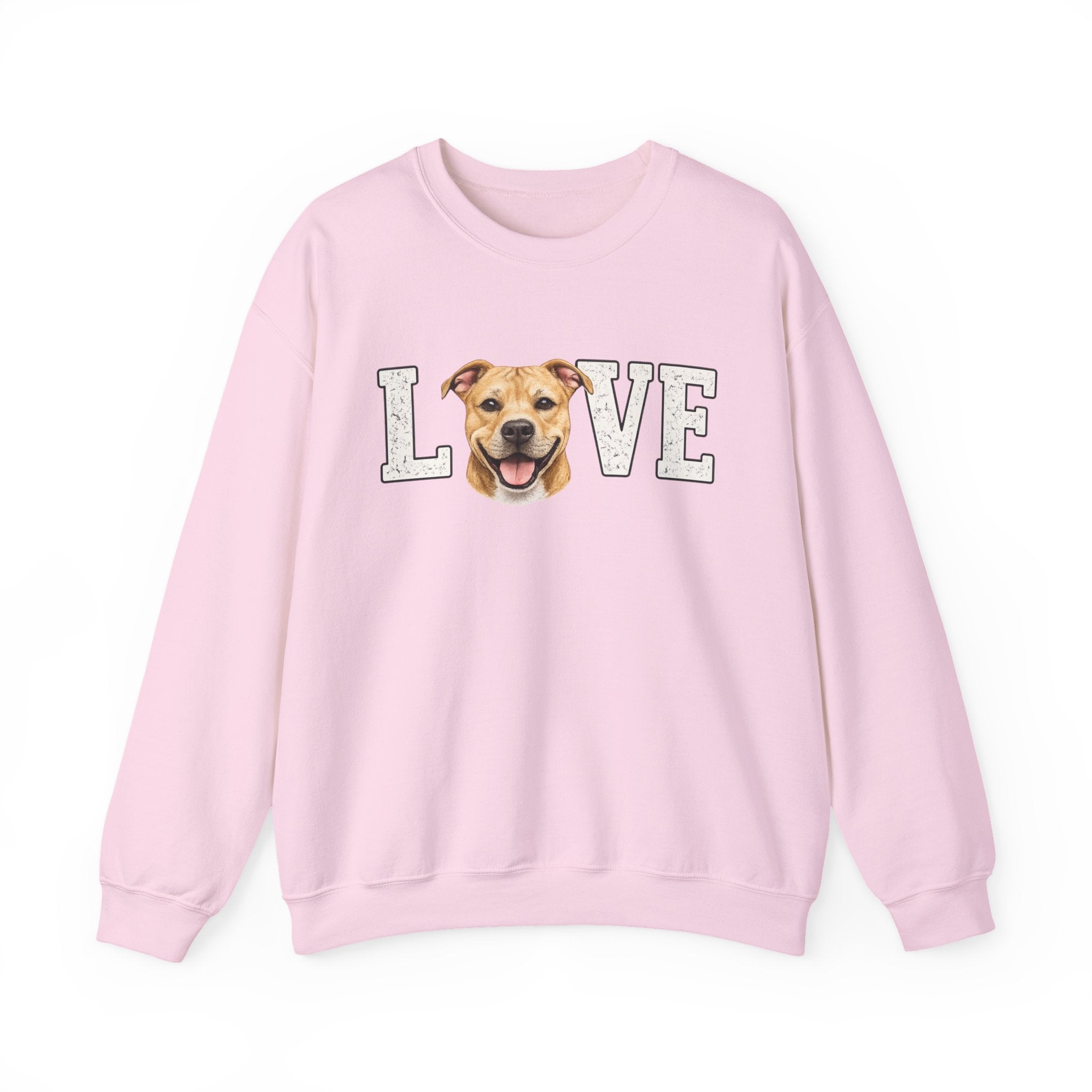 Sweatshirt — "LOVE" Dog Face Crewneck | Cute Pet Lover Pullover