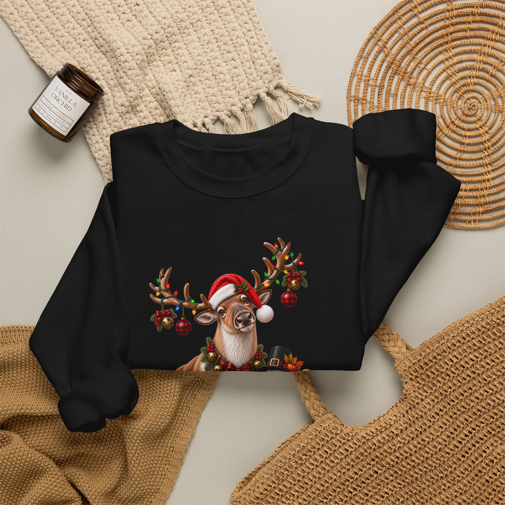 Holiday Mash-up Sweatshirt — Christmas Thanksgiving Halloween Funny