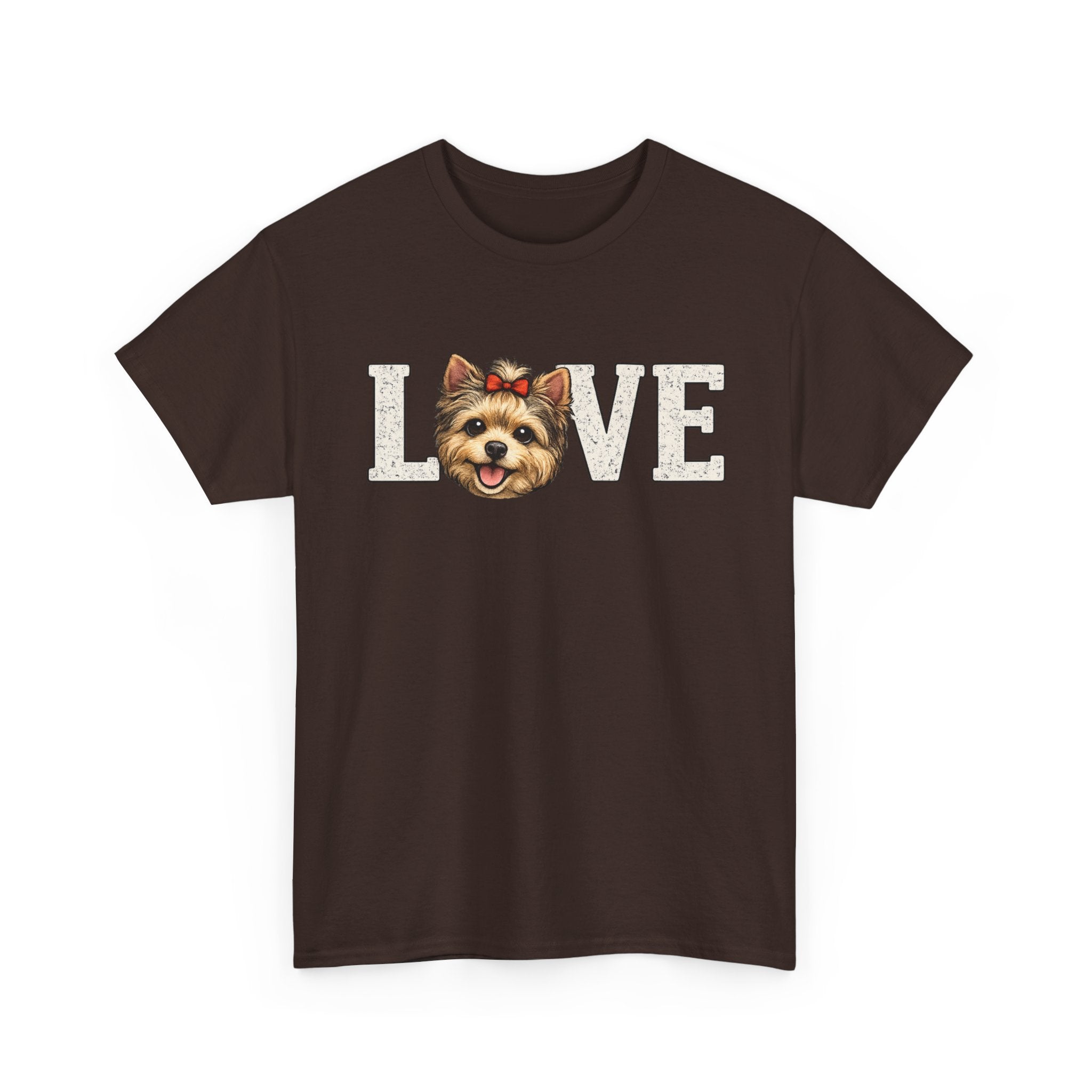 Love  Yorkie T‑Shirt — Cute Yorkie Face 'LOVE' Graphic Tee for Dog Lovers