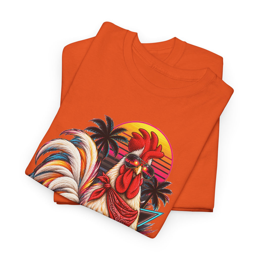 Rooster Sunset T-Shirt — Tropical Vintage Rooster Graphic Tee