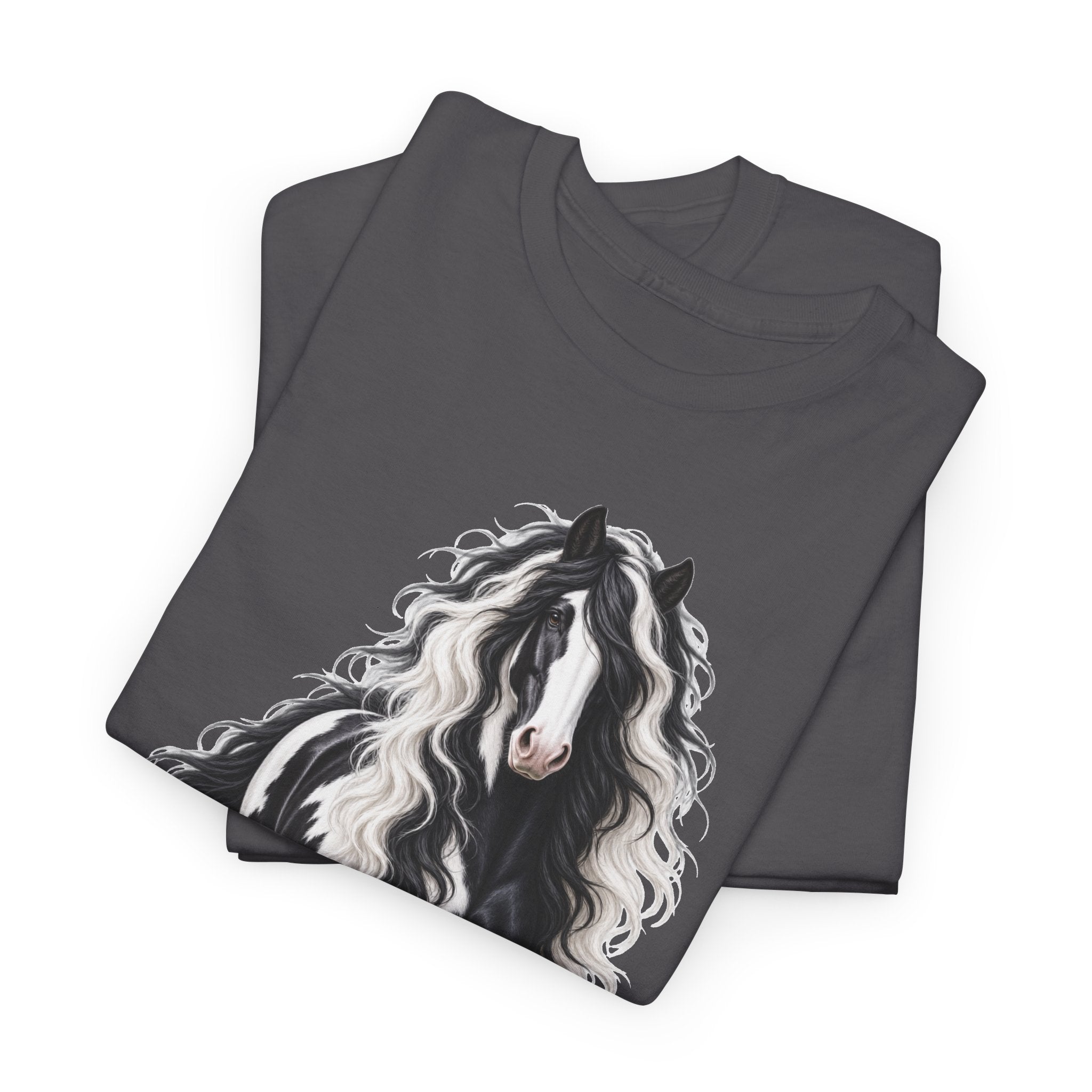 Gypsy Vanner Horse T-Shirt — Artistic Black & White Draft Horse Tee