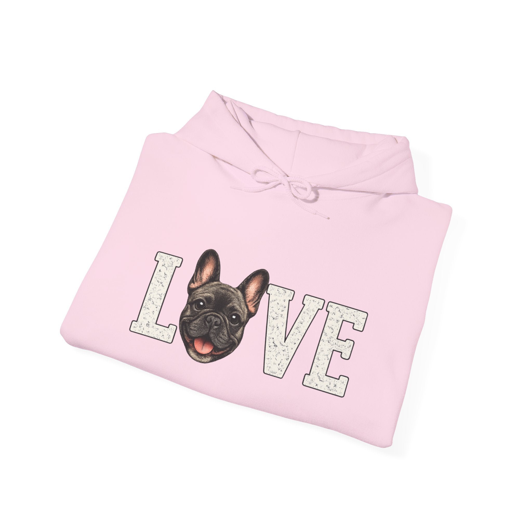 French Bulldog LOVE Hoodie — Cute Dog Lover Pullover for Pet Owners