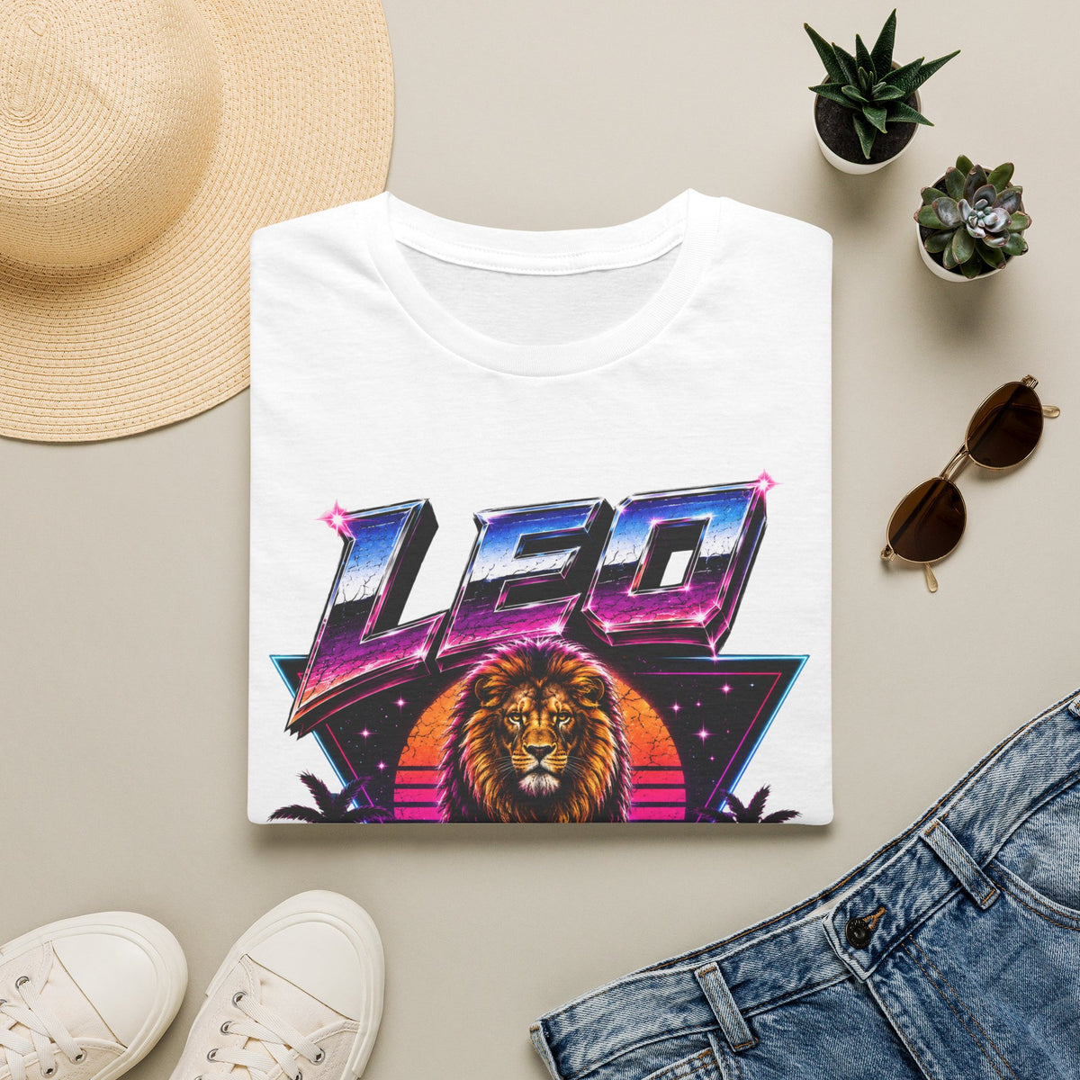 Leo Zodiac T-Shirt — Retro 80s Lion Astrology Tee