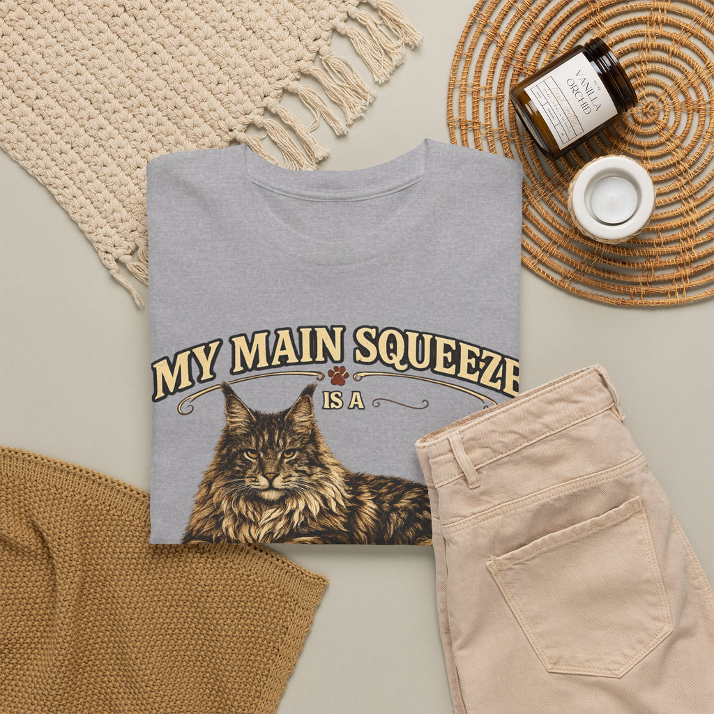 Maine Coon Cat T-Shirt — "My Main Squeeze" Vintage Cat Lover Tee