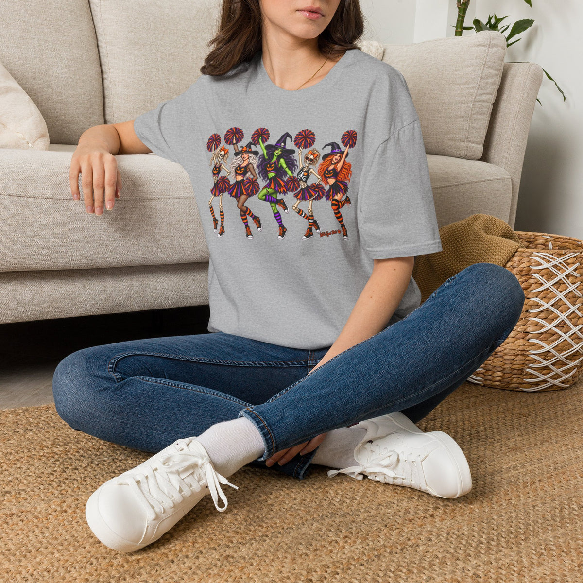 Halloween Cheerleader Witches T-Shirt — Dancing Witch Squad Pumpkin Spice Costume Tee