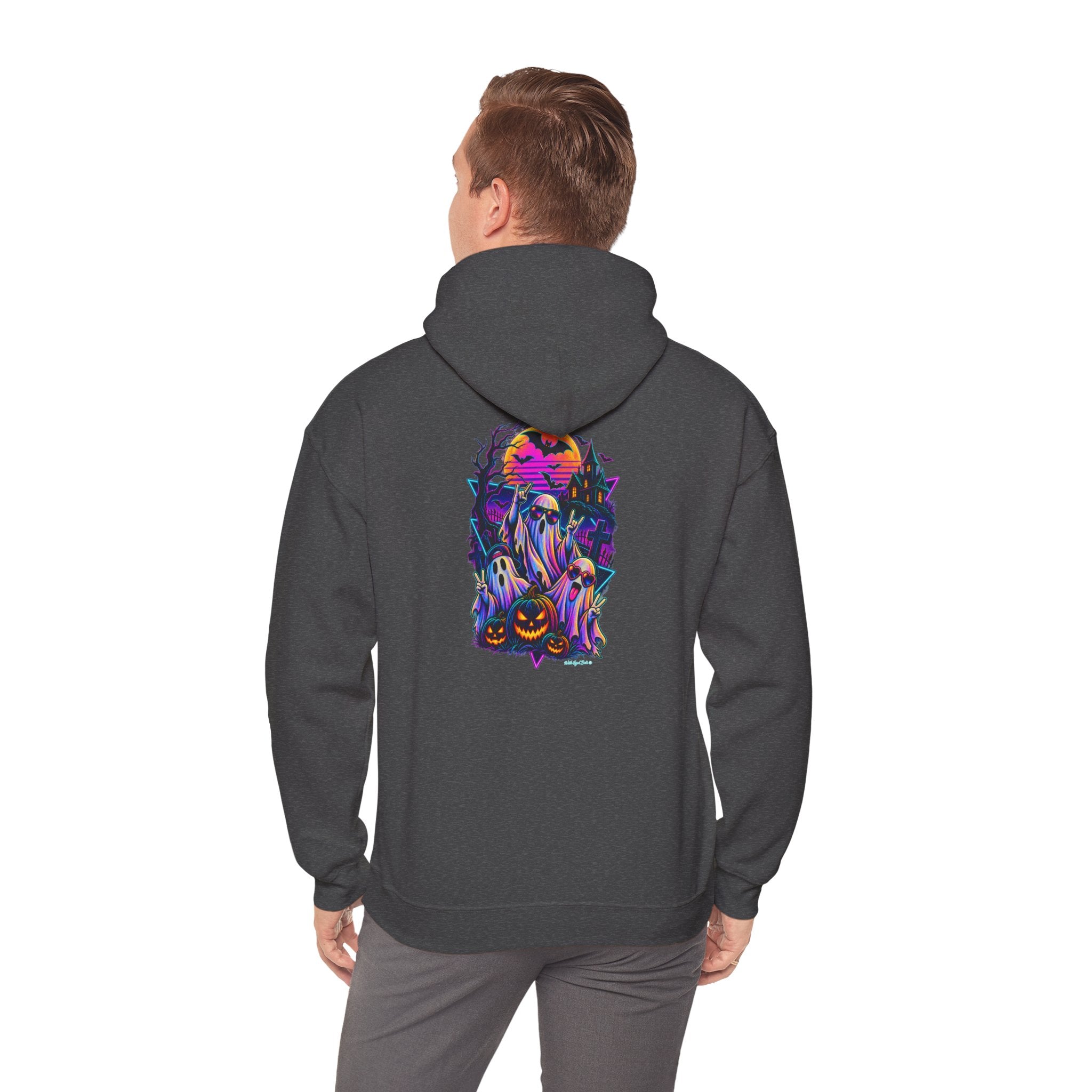 Halloween Ghosts Hoodie — Neon Haunted Night Pumpkin Sweater