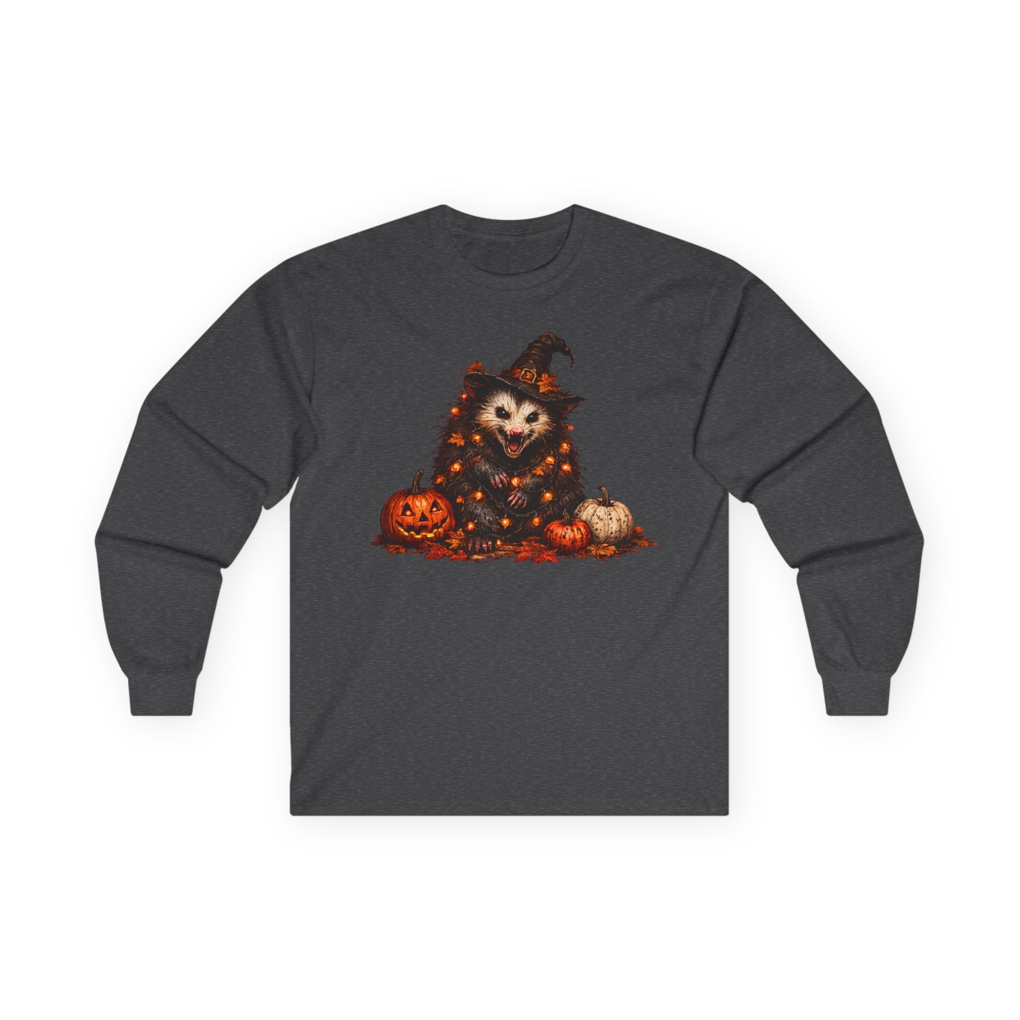 Halloween Possum Pumpkin Long Sleeve Tee