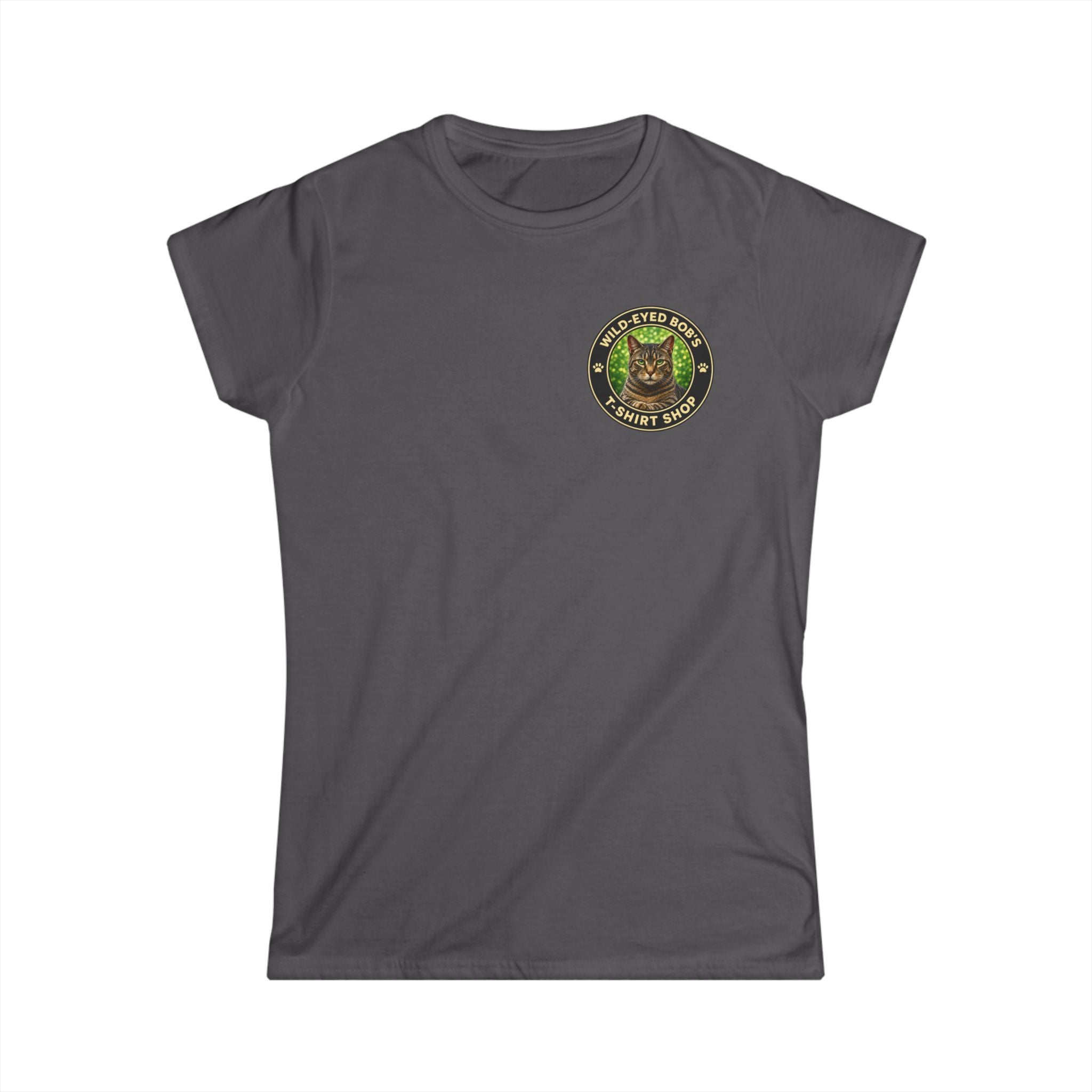 "Wild-Eyed Bob's T-Shirt Shop" Cat Logo Tee