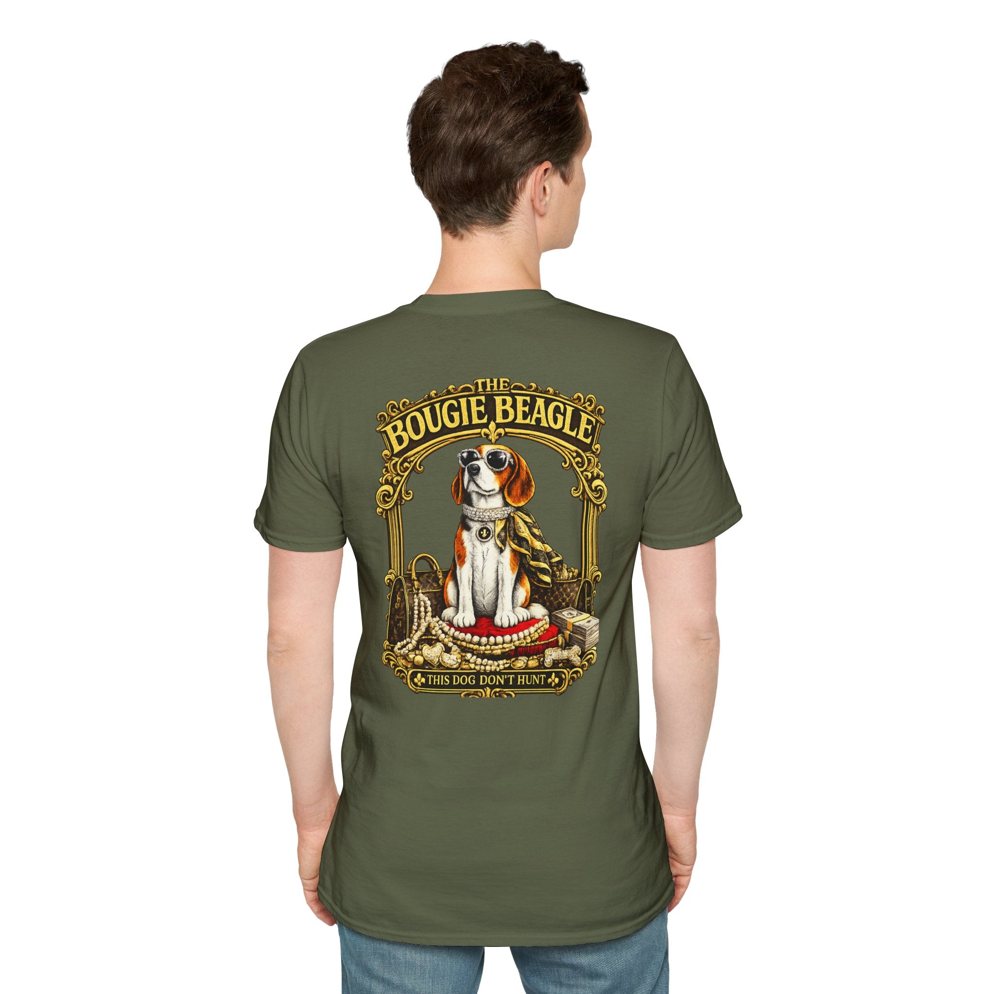 Beagle Vintage Tee- front and back print "Bougie Beagle" Graphic T-Shirt for Dog Lovers