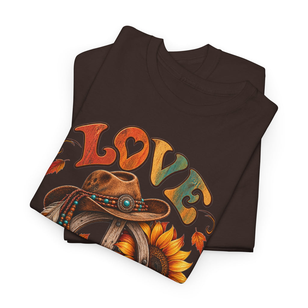 Love & Peace Retro Sunflower Boho Graphic Tee
