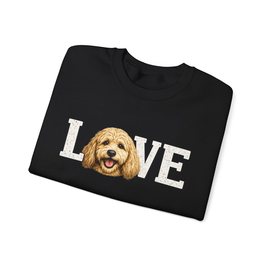 Love Goldendoodle Crewneck Sweatshirt — Cute Goldendoodle Face Pullover for Dog Lovers