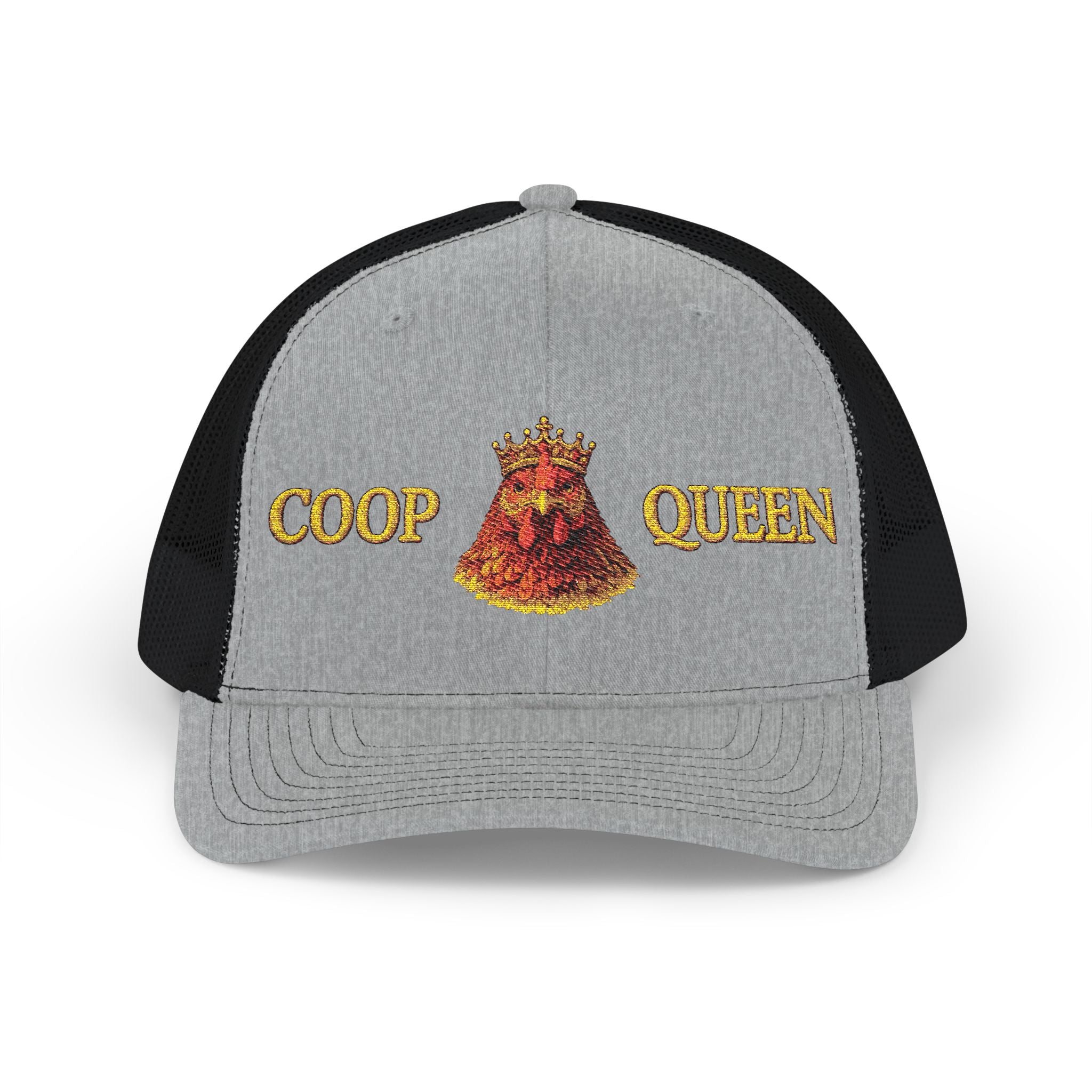 Coop Queen Trucker Cap – Embroidered Chicken Crown Snapback