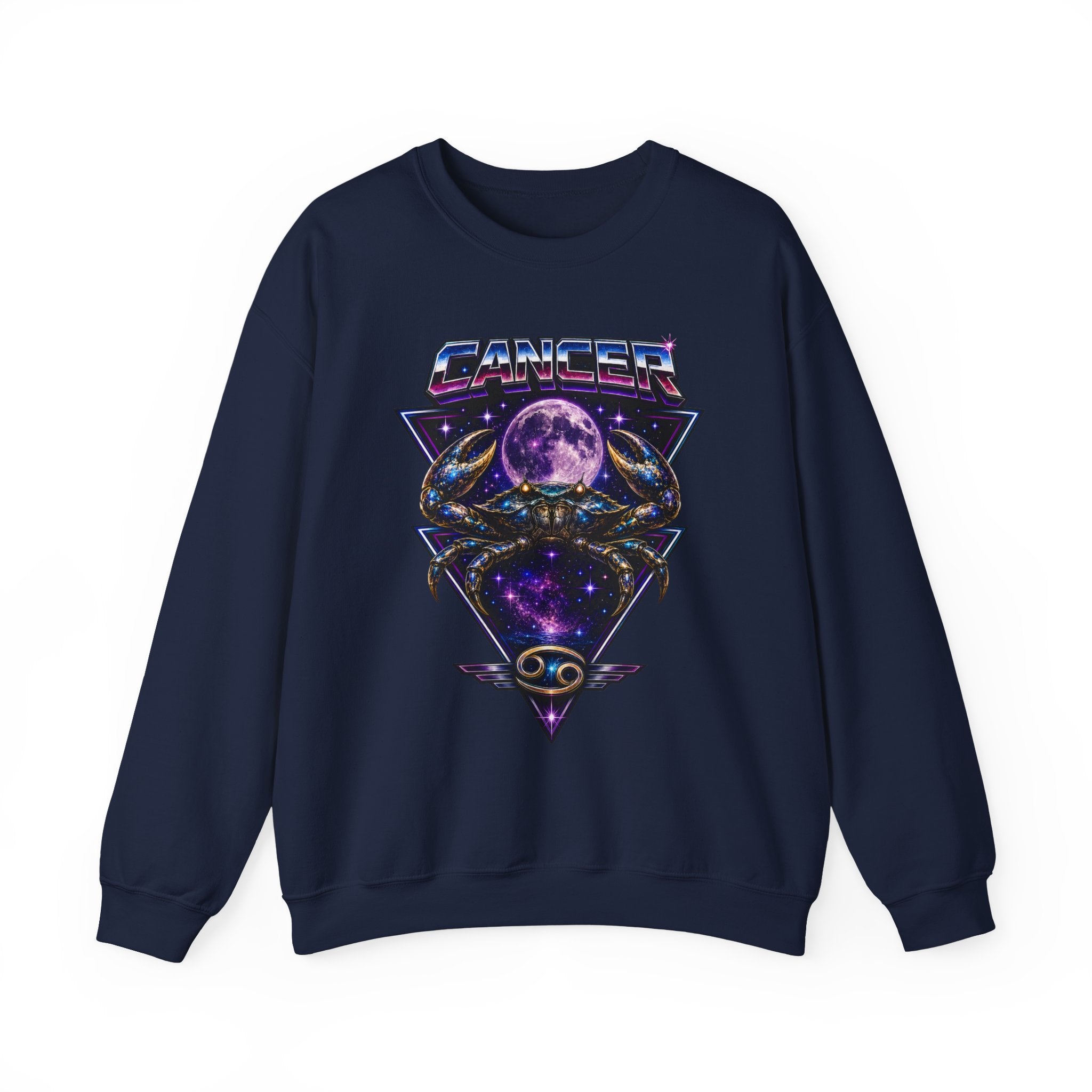 Cancer Zodiac Crewneck Sweatshirt — Retro Cosmic Crab Astrology Design