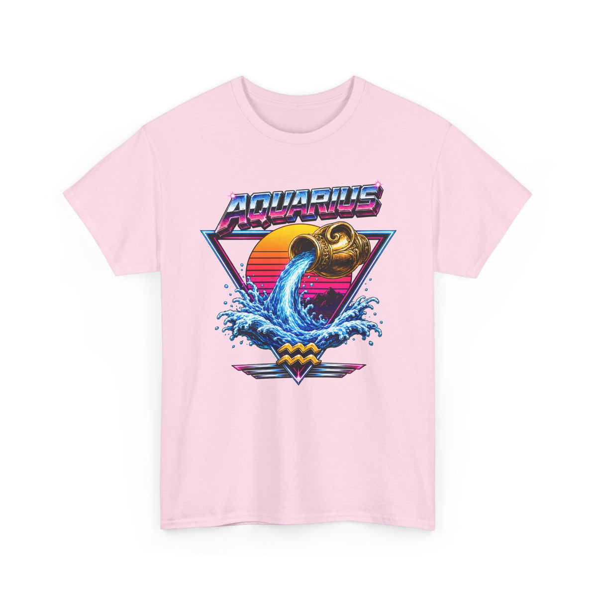 Aquarius Zodiac Tee — Retro Wave Astrological T-Shirt