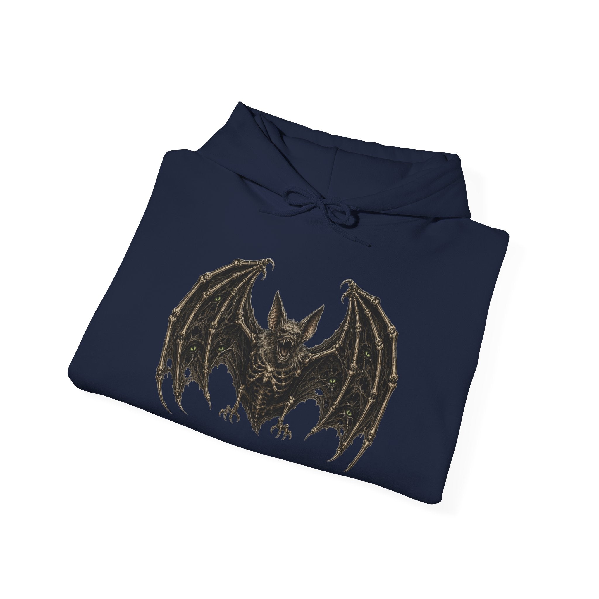Gothic Bat Graphic Hoodie — Vintage Winged Bat Sweatshirt