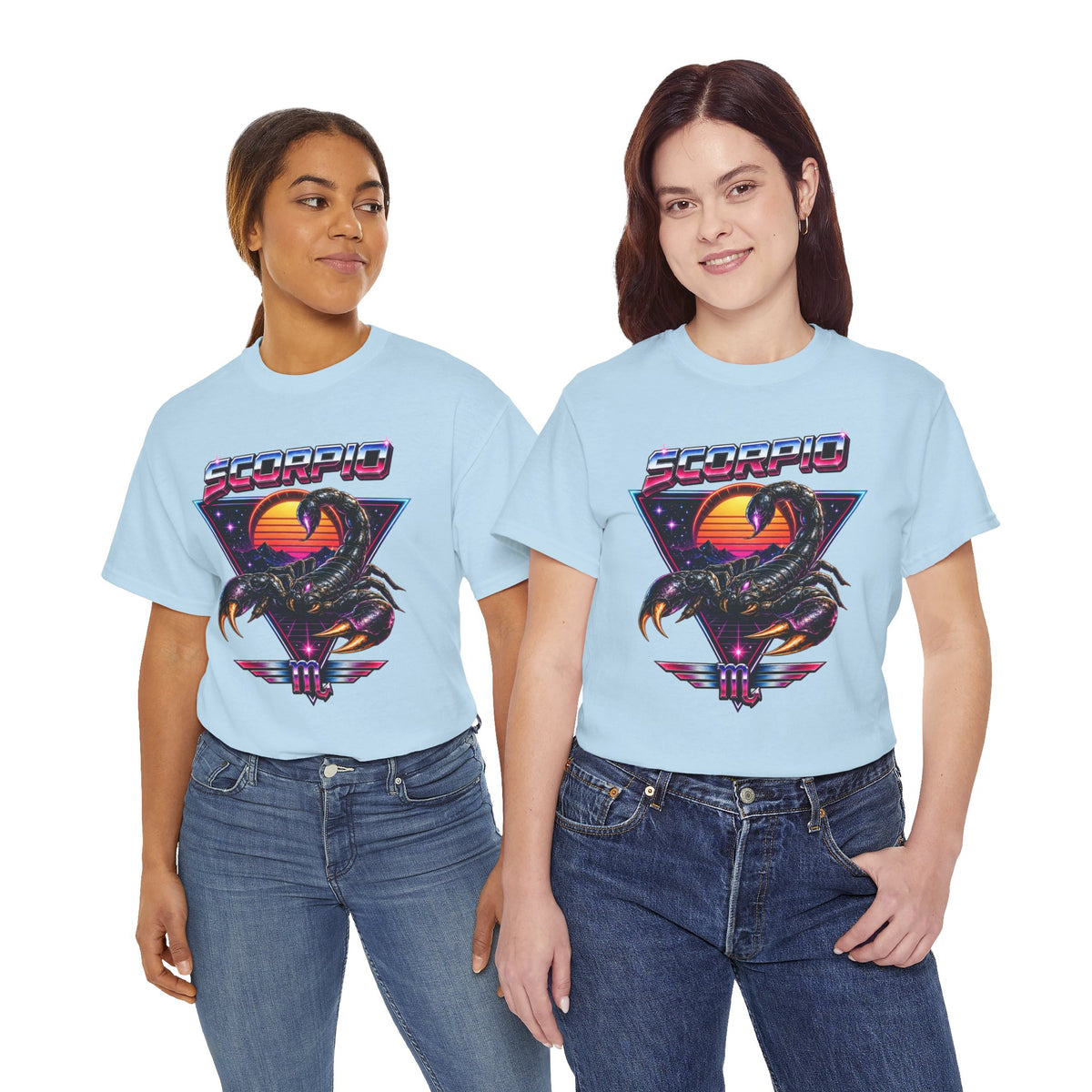 Scorpio Retro Sunset T-Shirt — Vintage 80s Scorpion Zodiac Tee