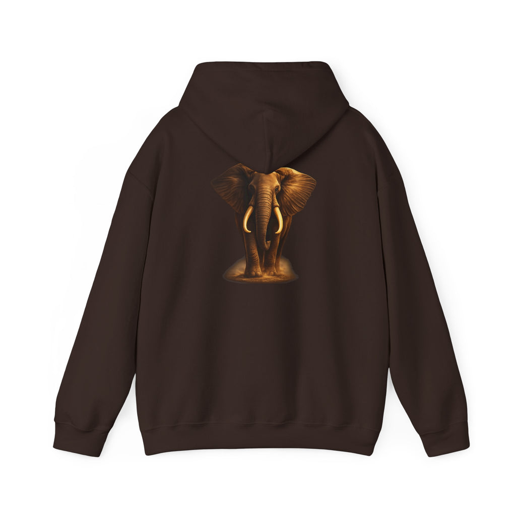 Elephant Portrait Hoodie — Majestic African Elephant Graphic Sweatshirt