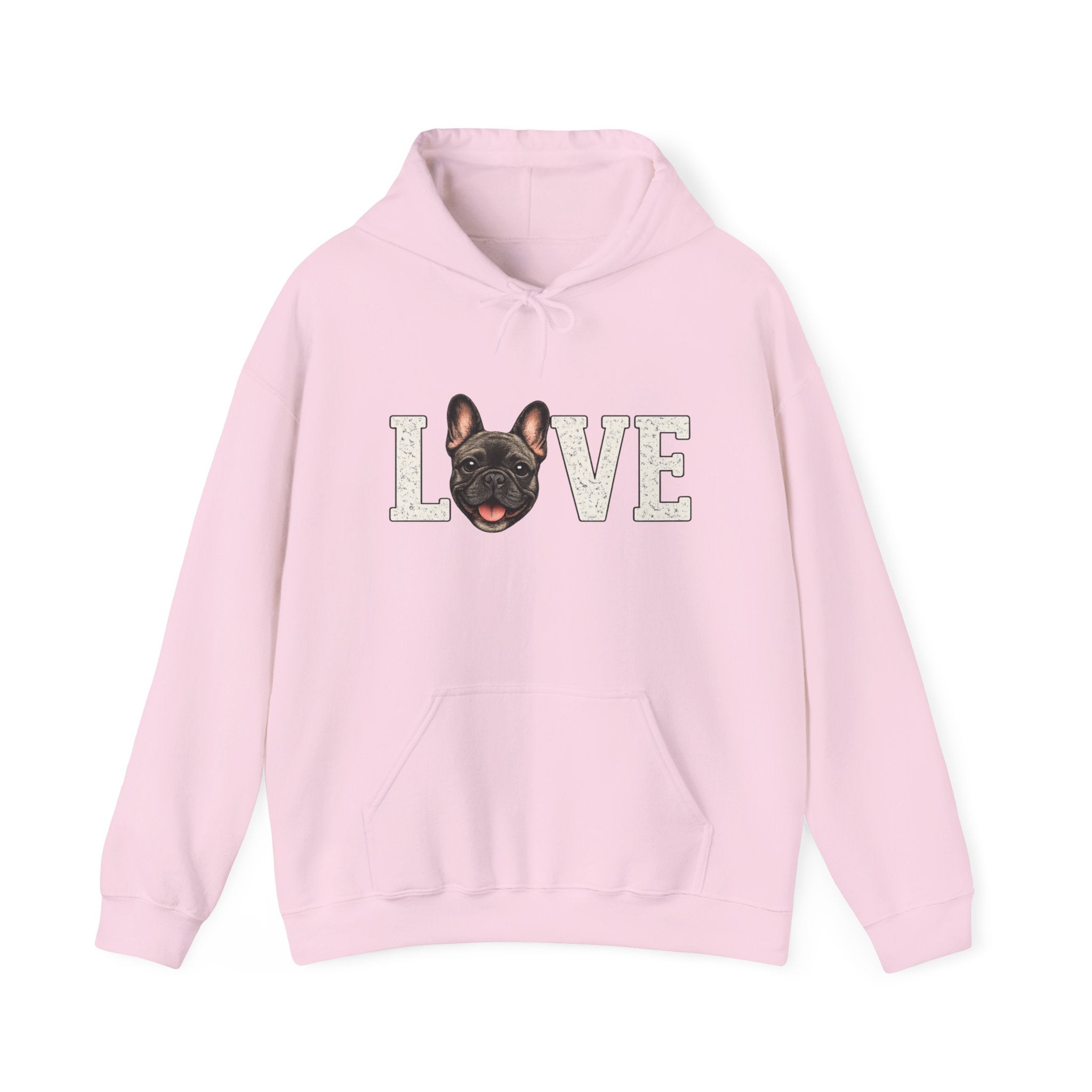 French Bulldog LOVE Hoodie — Cute Dog Lover Pullover for Pet Owners