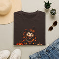 Halloween Possum T‑Shirt — Cute Spooky Opossum in Witch Hat with Fairy lights and Pumpkins