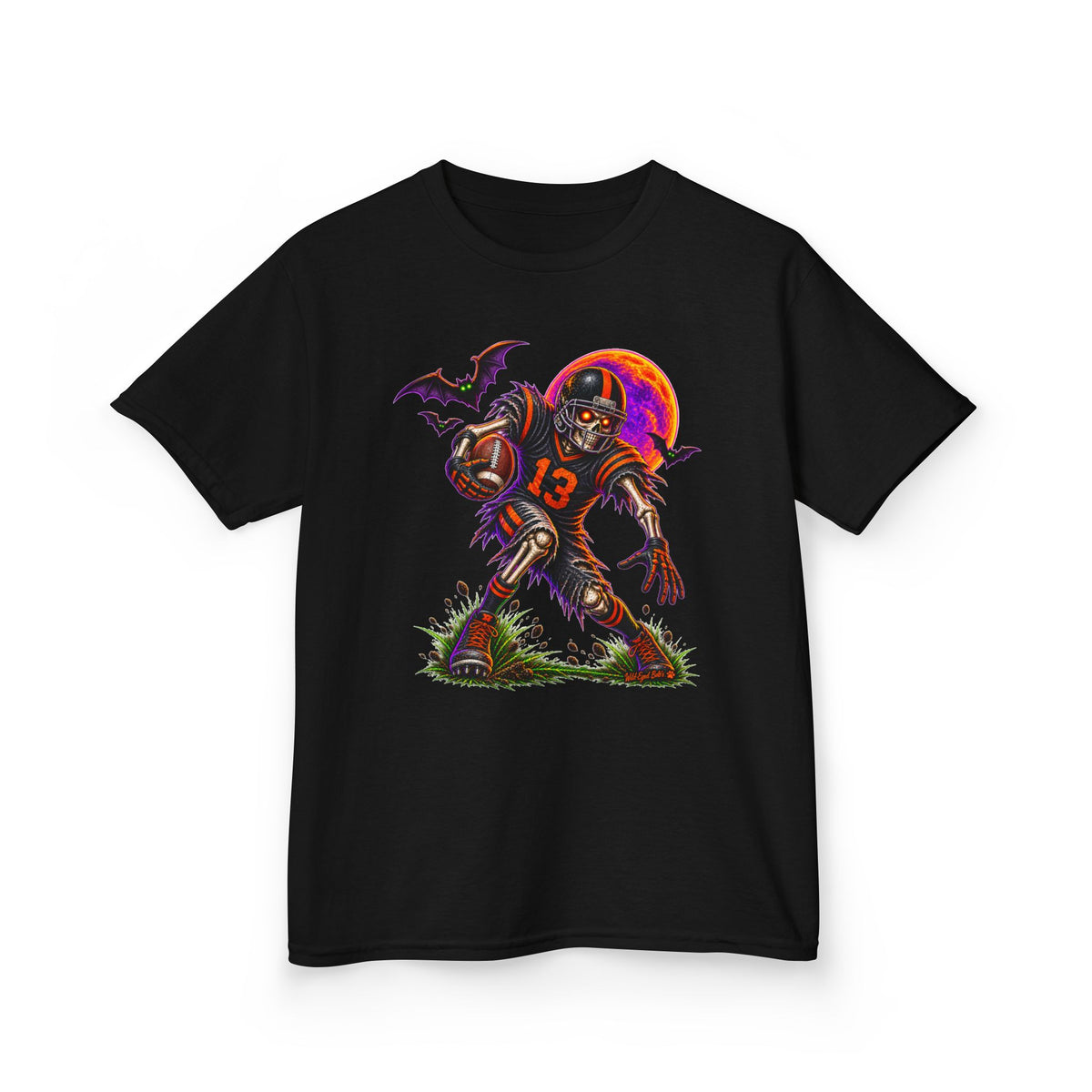 Kids Football Zombie Tee — Spooky Player #13 Halloween Shirt