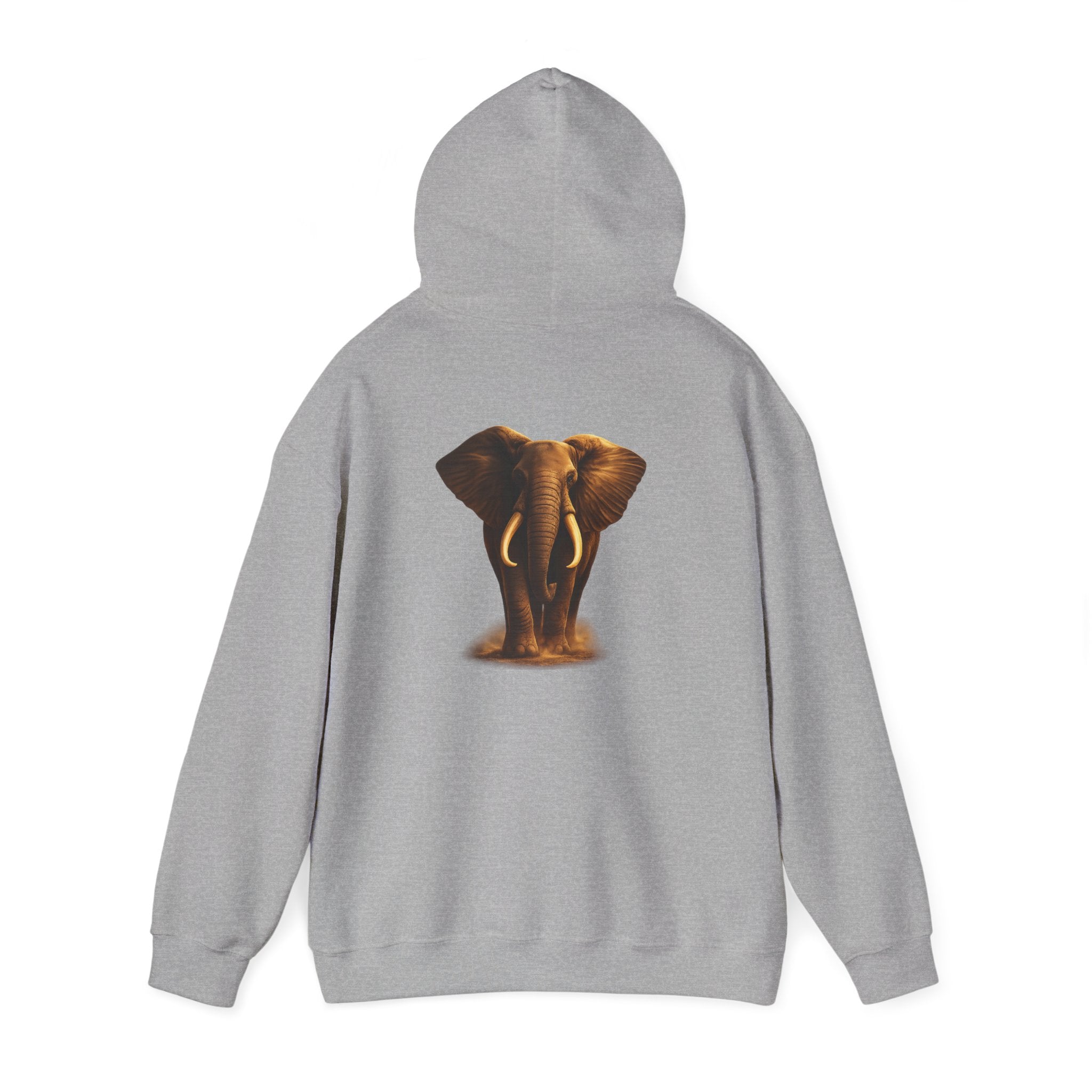 Elephant Portrait Hoodie — Majestic African Elephant Graphic Sweatshirt
