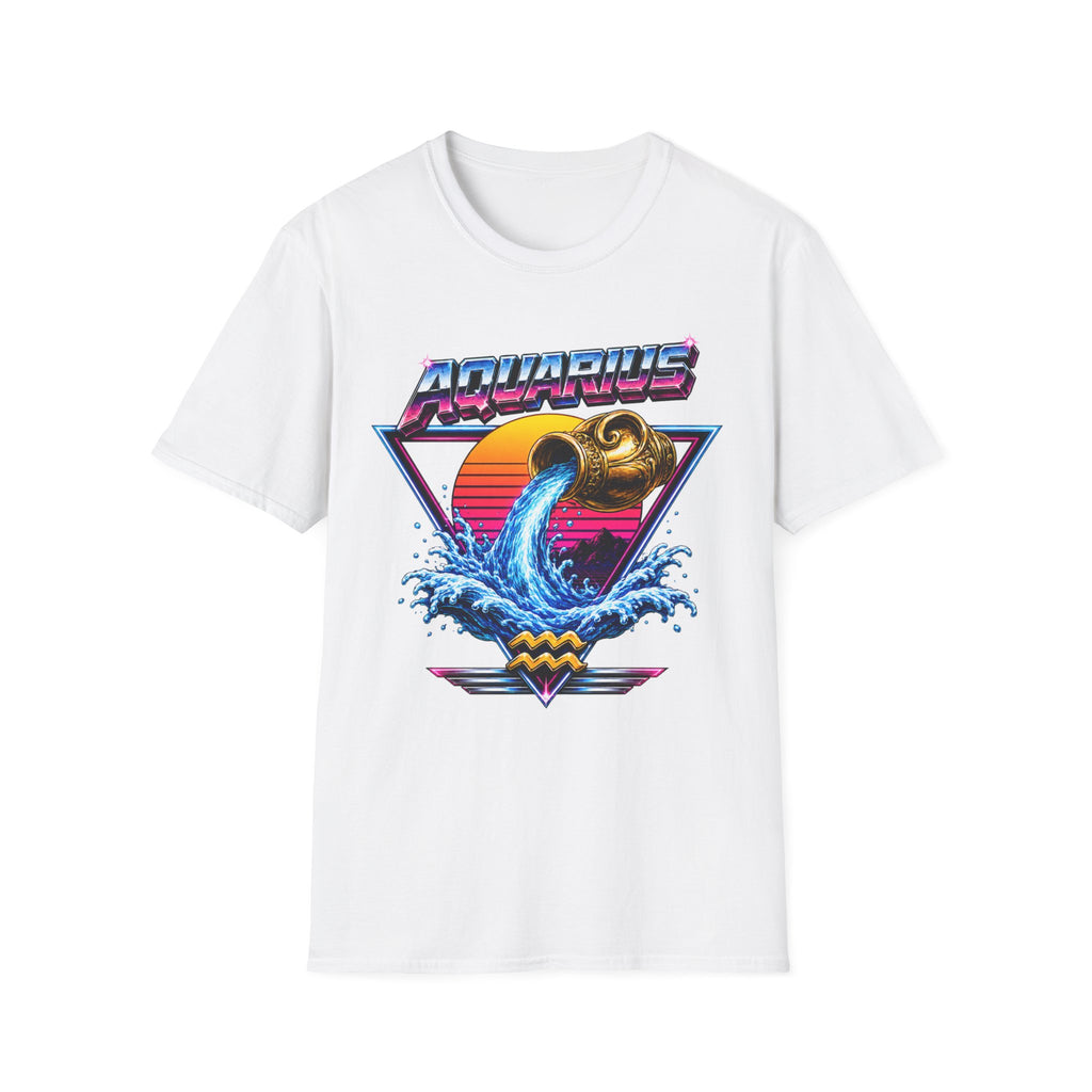 Aquarius Zodiac T‑Shirt — Retro Water Bearer Horoscope Tee